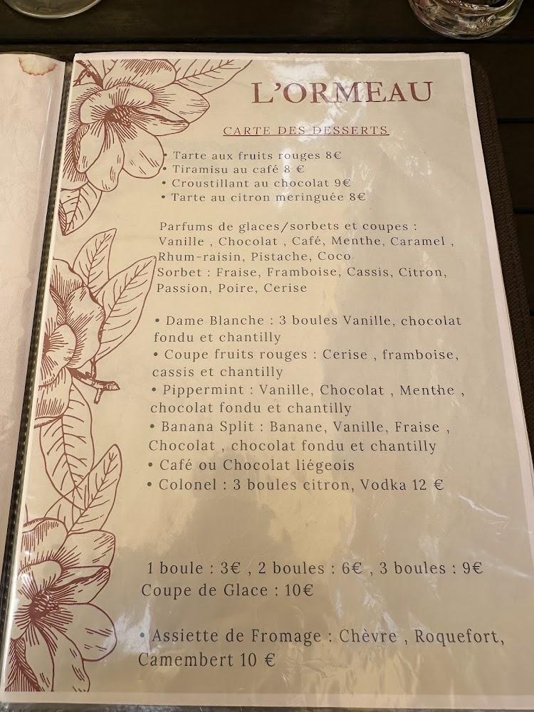 Auberge de l'Ormeau - Menu Image 2